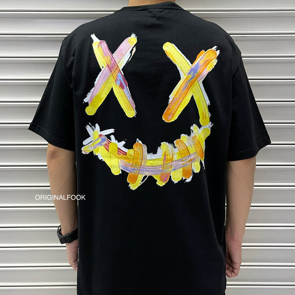 Rickyisclown [RIC] Watercolour Smiley Tee Black [R8210430A-KKKK] RICKYISCLOWN RICKYISCLOWN - originalfook singapore