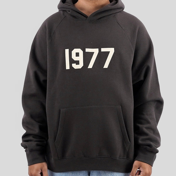 FEAR OF GOD Essentials 1977 Logo Hoodie Black FEAR OF GOD FEAR OF GOD - originalfook singapore