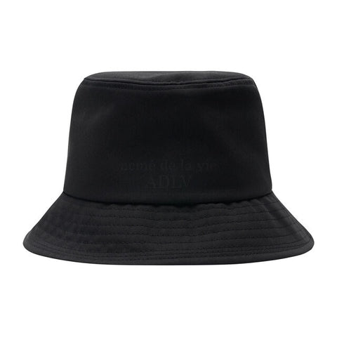 ADLV X LISA A Logo Circle Emblem Embossing Patch Bucket Hat Black
