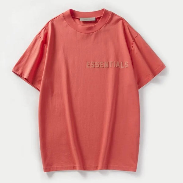 FEAR OF GOD Essentials Felt Logo Tee Coral FEAR OF GOD FEAR OF GOD - originalfook singapore