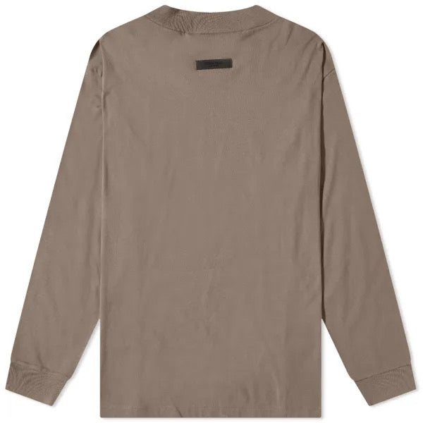 FEAR OF GOD Essentials Felt Logo Long Sleeve Tee Desert Taupe FEAR OF GOD FEAR OF GOD - originalfook singapore