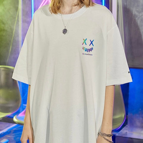 Rickyisclown [RIC] Holographic Reflective Smiley Tee White [R20200520a-VVVV] RICKYISCLOWN RICKYISCLOWN - originalfook singapore