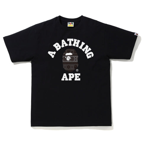 Bathing Ape Snow Pattern College Tee Black