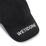 WE11DONE Embroidered Cap Black ORIGINALFOOK STORE ORIGINALFOOK STORE - originalfook singapore