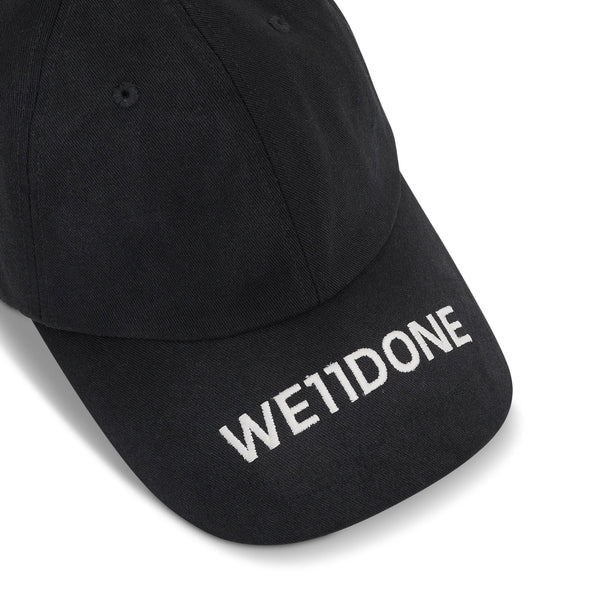 WE11DONE Embroidered Cap Black ORIGINALFOOK STORE ORIGINALFOOK STORE - originalfook singapore