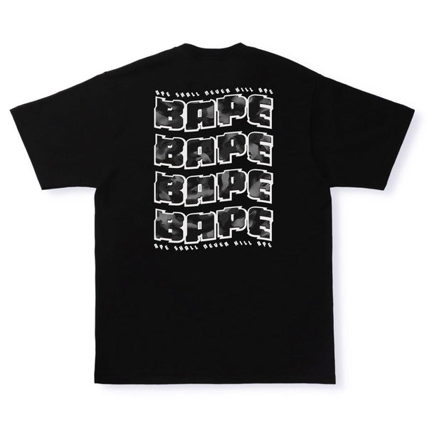(12% OFF) BATHING APE Stroke Camo Distortion Tee Black BATHING APE BATHING APE - originalfook singapore
