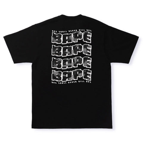 Bathing Ape Stroke Camo Distortion Tee Black