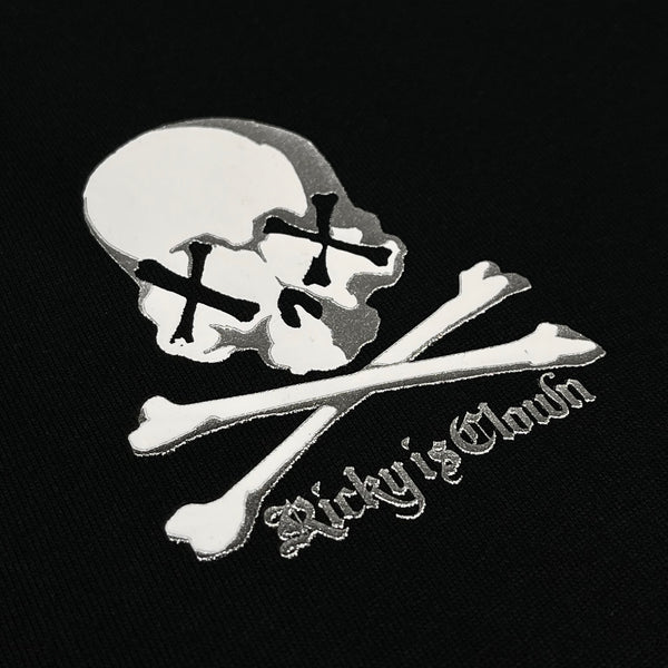 Rickyisclown [RIC] Silver Foil Skull Smiley Tee Black [R8210913f-M7] RICKYISCLOWN RICKYISCLOWN - originalfook singapore