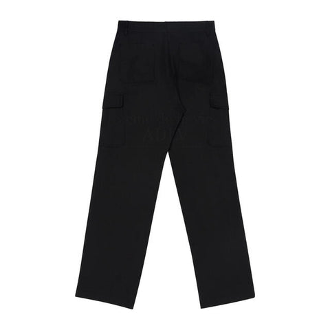ADLV X LISA A Logo Emblem Embroidery Cargo Long Pants Black