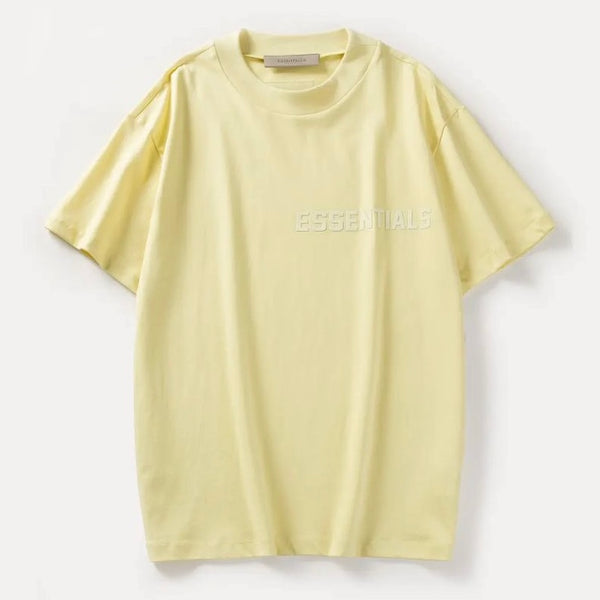 FEAR OF GOD Essentials Felt Logo Tee Canary FEAR OF GOD FEAR OF GOD - originalfook singapore