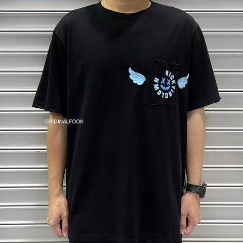Rickyisclown [RIC] Embroidered Angel Wings Pocket Tee Black [R9210508f-GGGG]