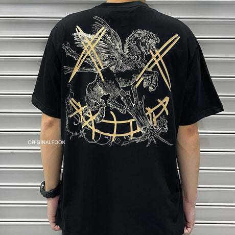 Rickyisclown [RIC] Pegasus Smiley Tee Black [R2280706e-Q6] RICKYISCLOWN RICKYISCLOWN - originalfook singapore