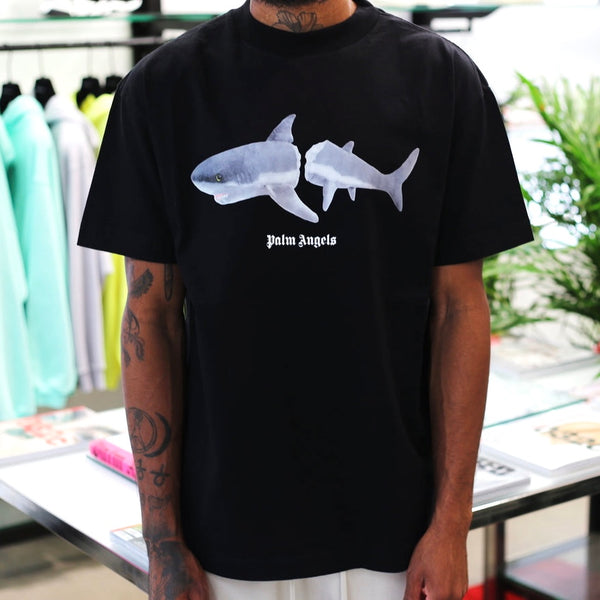 PALM ANGELS Kill The Shark Tee Black PALM ANGELS PALM ANGELS - originalfook singapore