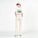 (60% OFF) ADLV X LISA A Logo Emblem Embroidery Cargo Long Pants Ivory ADLV ADLV - originalfook singapore