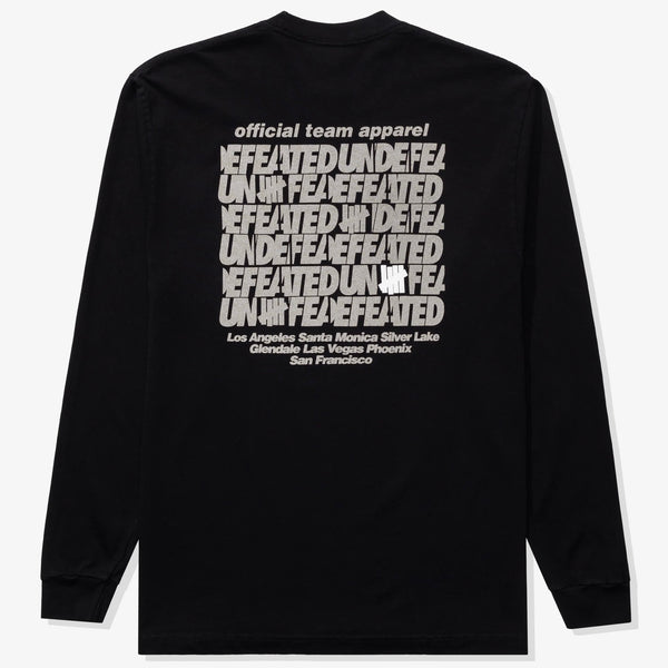 Undefeated 3M Reflective Staff Long Sleeve Tee Black undefeated undefeated - originalfook singapore