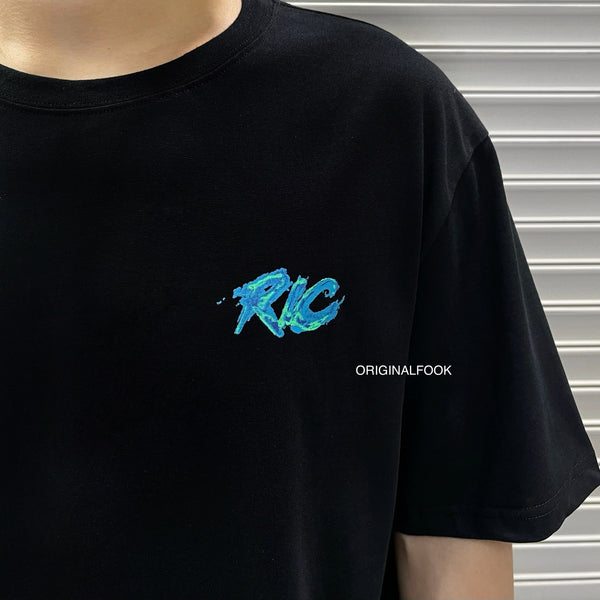 Rickyisclown [RIC] Blue Flame Smiley Tee Black [R8210329c-V6] RICKYISCLOWN RICKYISCLOWN - originalfook singapore