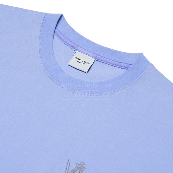(60% OFF) ADLV Color Embroidery Logo Tee Purple ADLV ADLV - originalfook singapore