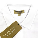 Burberry Embroidered Logo Oxford Polo Tee White BURBERRY BURBERRY - originalfook singapore