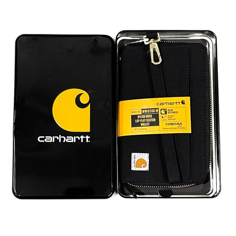 Carhartt USA Nylon Clutch Wallet Black (Comes with Metal Tin)