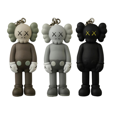 KAWS X MEDICOM Tokyo First Companion Keychain Set (Brown/Grey/Black)