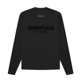 FEAR OF GOD Essentials Felt Logo Long Sleeve Tee Black FEAR OF GOD FEAR OF GOD - originalfook singapore