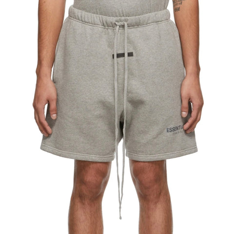 FEAR OF GOD Essentials 3M Reflective Logo Sweat Shorts Heather Grey