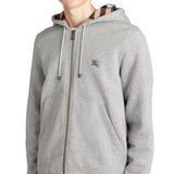 Burberry Clarendon Check Embroidery Logo Zip Hoodie Grey BURBERRY BURBERRY - originalfook singapore