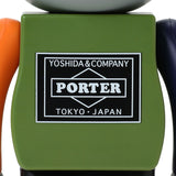 MEDICOM BEARBRICK X Porter Yoshida Japan Tanker Iron Blue 400% +
