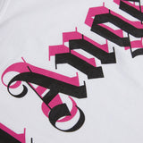 PALM ANGELS Doubled Logo Long Sleeve Tee White Fuchsia PALM ANGELS PALM ANGELS - originalfook singapore