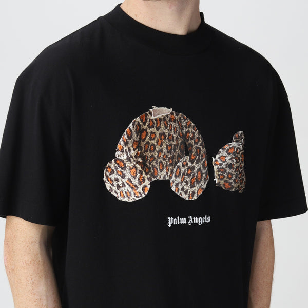 PALM ANGELS Palm Bear Leopard T-Shirt Black