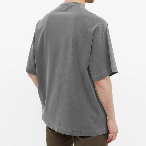Palm Angels Tonal Palm Mock Neck Logo Tee Black Grey PALM ANGELS PALM ANGELS - originalfook singapore