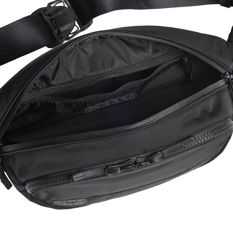 Black Ramidus Japan Beauty Waist Bag, stylish and compact bag with adjustable strap, perfect for carrying essentials.