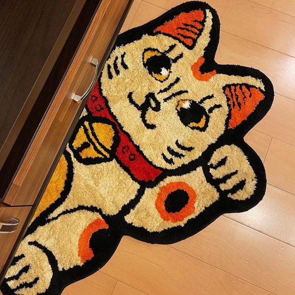 RAW EMOTIONS Lucky Cat Mascot Rug Yellow RAW EMOTIONS RAW EMOTIONS - originalfook singapore