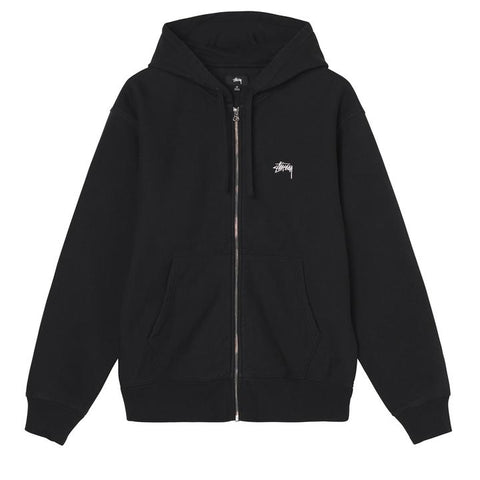 STUSSY Stock Logo Zip Hoodie Black
