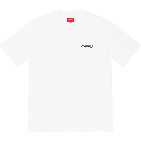 Supreme Handstyle Emboidery Logo Tee White