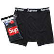 SUPREME X HANES Boxer Briefs Black (Pack of 4) supreme supreme - originalfook singapore