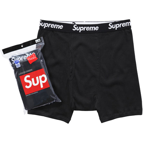 SUPREME X HANES Boxer Briefs Black (Pack of 4) supreme supreme - originalfook singapore