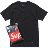 SUPREME X HANES Tagless Tee Black (Pack of 3) supreme supreme - originalfook singapore