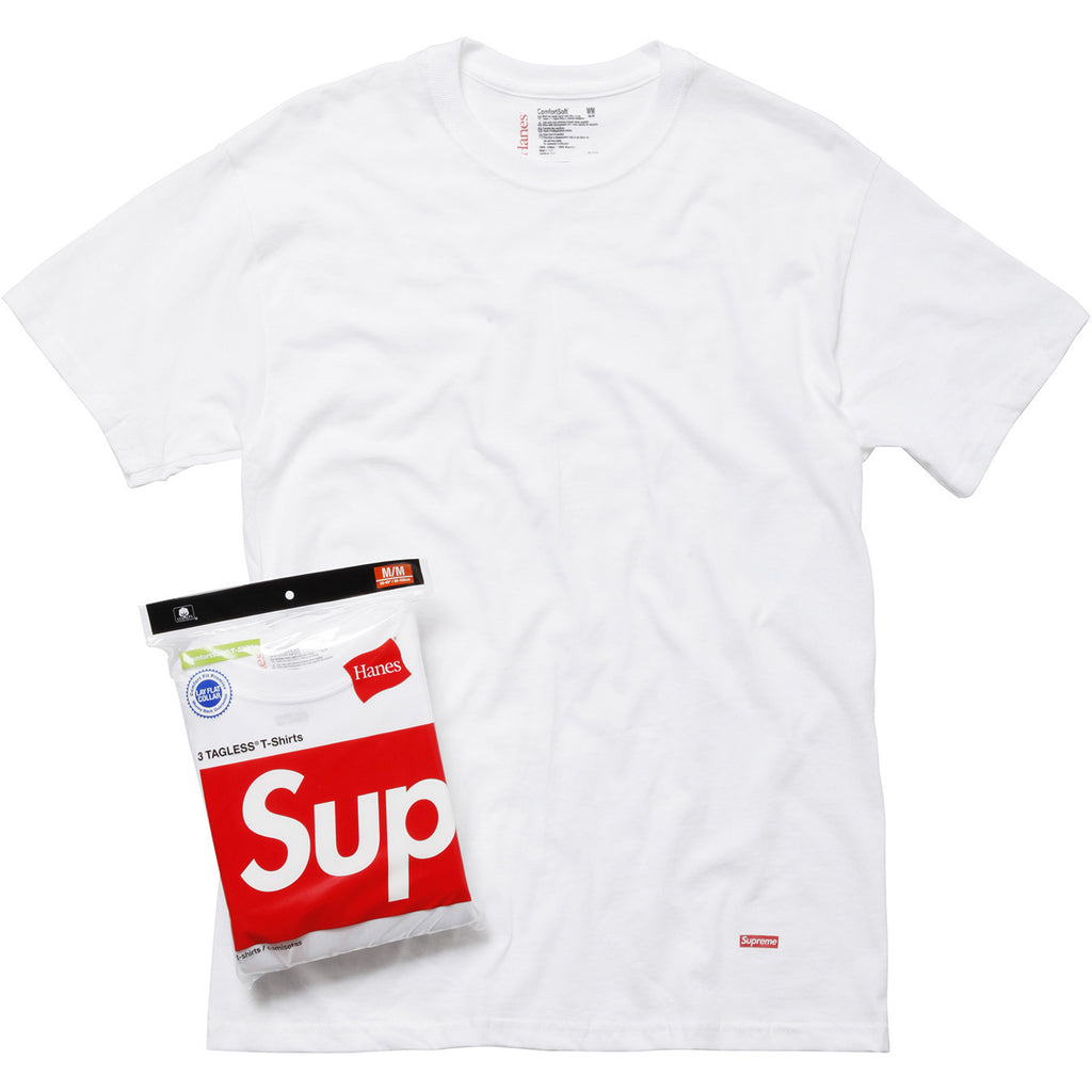 SUPREME X HANES Tagless Tee White (Pack of 3)