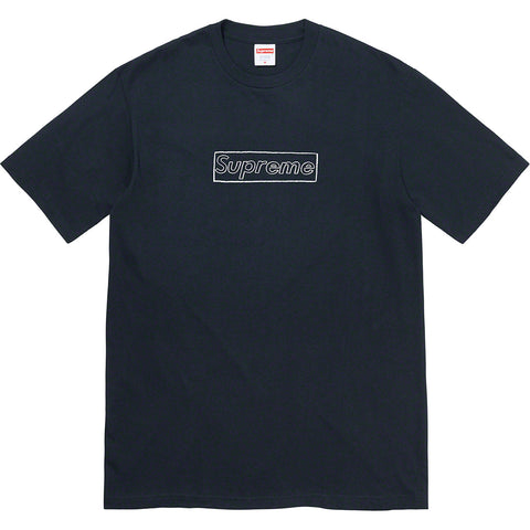 SUPREME X KAWS Chalk Box Logo Tee Navy
