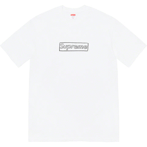 SUPREME X KAWS Chalk Box Logo Tee White