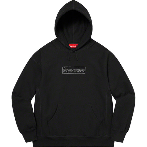 SUPREME X KAWS Chalk Box Logo Hoodie Black