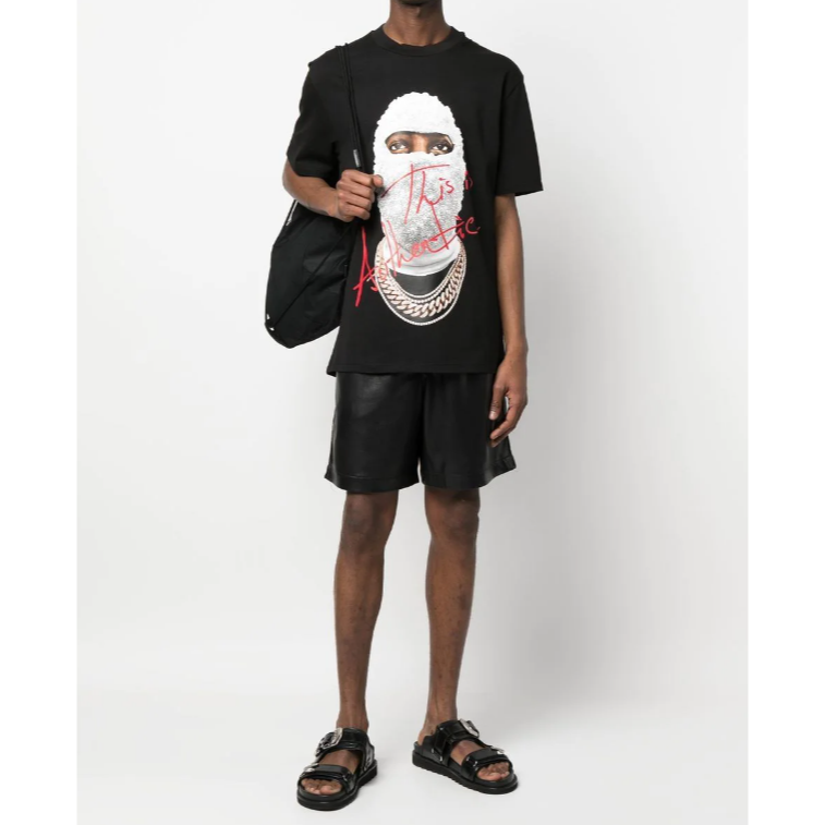 IH NOM UH NIT Paris Mask Authentic Tee Black NUS23297 IH NOM UH NI IH NOM UH NI - originalfook singapore